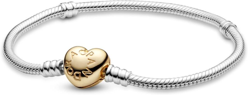 Pandora Moments Heart Clasp Snake Chain Bracelet