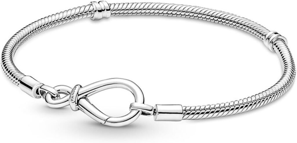 Pandora Moments Infinity Knot Snake Chain Bracelet - Compatible Moments Charms - Sterling Silver Charm Bracelet for Women - Gift for Her