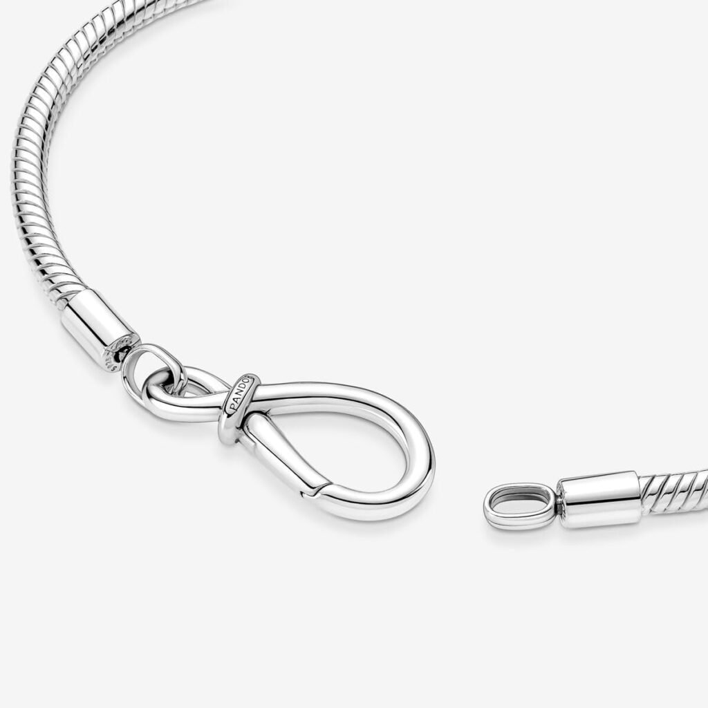 Pandora Moments Infinity Knot Snake Chain Bracelet - Compatible Moments Charms - Sterling Silver Charm Bracelet for Women - Gift for Her