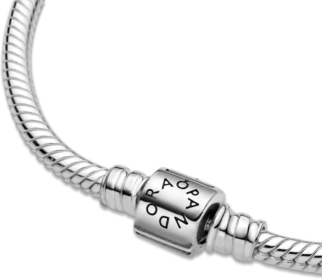 Pandora Moments Barrel Clasp Snake Chain Charm Bracelet