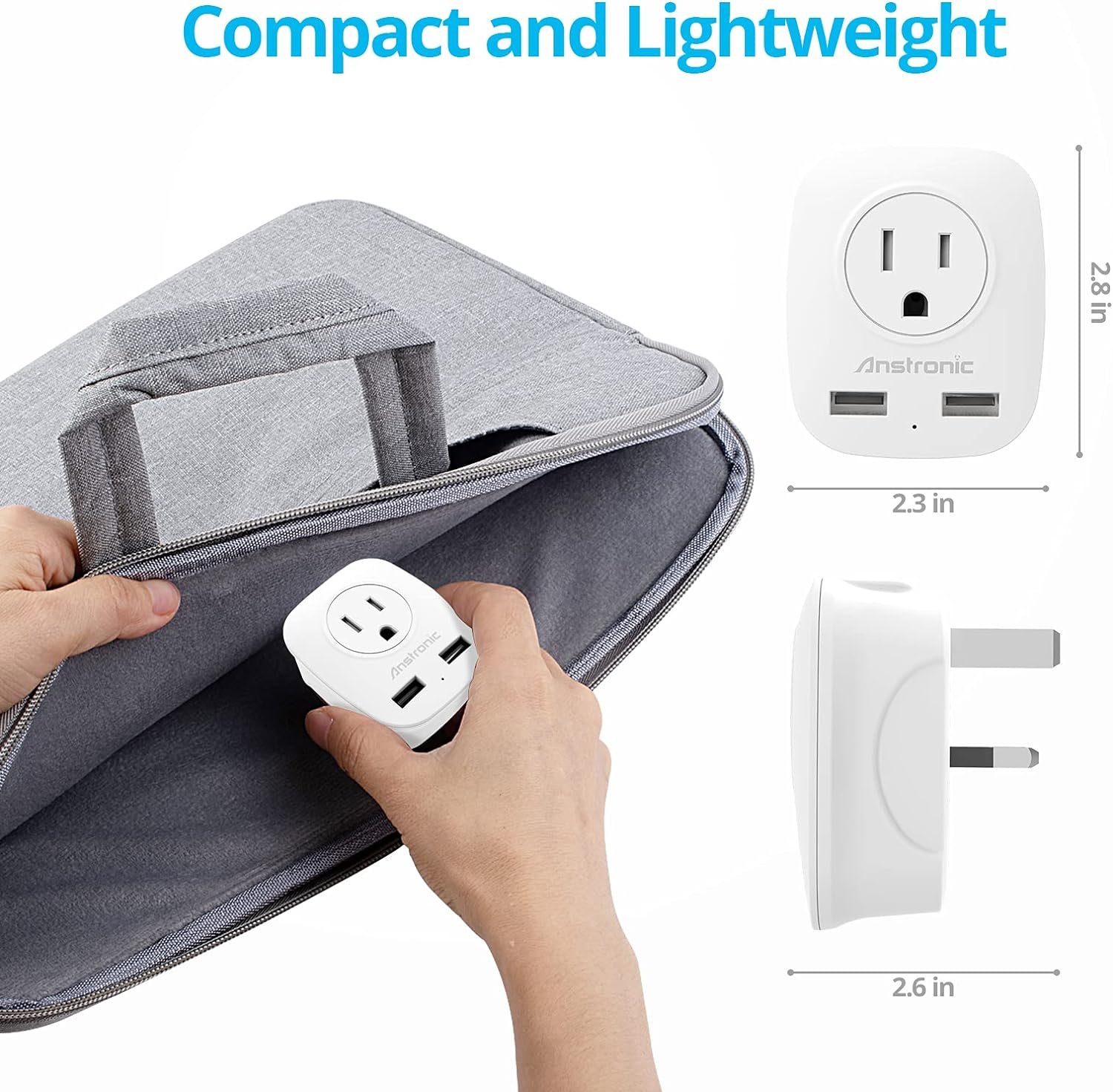 2 pack us to uk ireland travel plug adapter anstronic international power adapter with 2 usb 4 in 1 power outlet adaptor 3