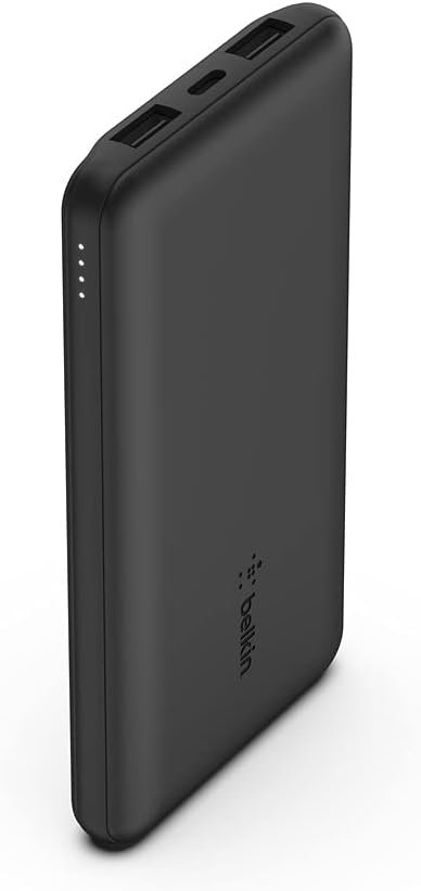 Belkin Powerbank 10000mAh Portable USB-C Charger with 1 USB-C  2 USB-A Ports, Battery Pack for Charging up to 15W, External Mobile Phone Batteries for iPhone, Galaxy, Pixel, AirPods, iPad etc. - Rose