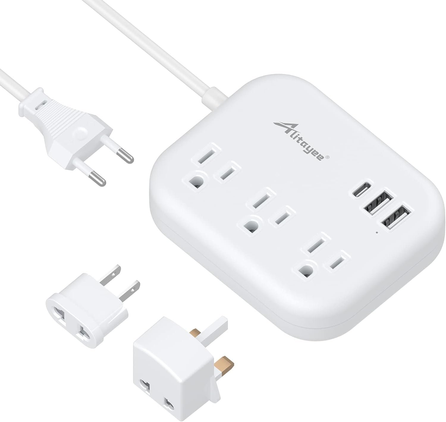 European Travel Plug Adapter Alitayee Euukus Travel Power Strip With 3 Outlets 3 Usb Ports International Universal Plug 