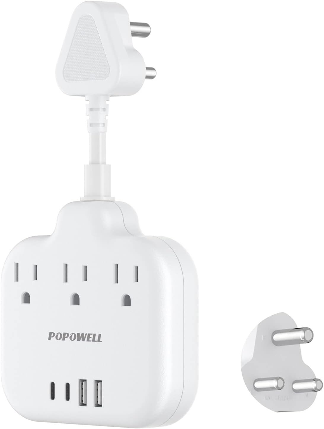 Us To India Plug Adapter India Travel Adapter With 4 Usb 2 Type C Chargers 3 American Outlets Outlet Adapter For Usb To 