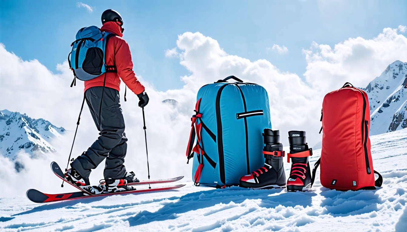 Athletico Ski Bag and Ski Boot Bag Combo - Ski Bags for Air Travel - Unpadded Snow Ski Bags Fit Skis Up to 200cm - For Men, Women, Adults, and Children