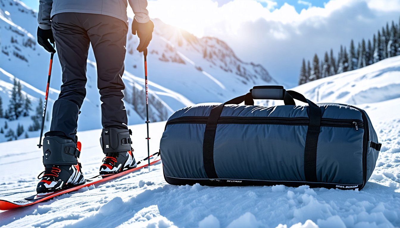 Athletico Padded Two-Piece Ski and Boot Bag Combo Store & Transport Skis Up to 200 CM and Boots Up To Size 13 Includes 1 Padded Ski Bag & 1 Padded Ski Boot Bag