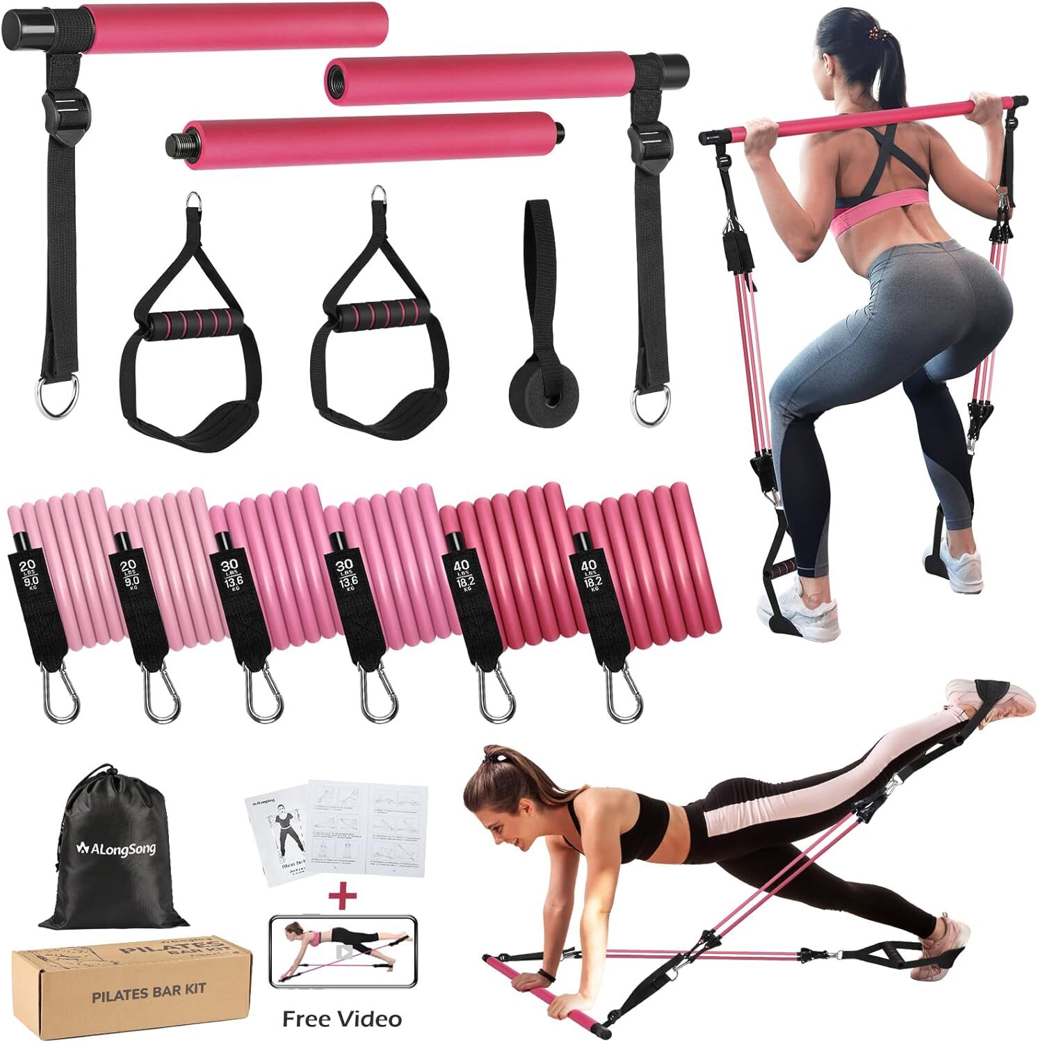 Transform Your Workout: The Ultimate Pilates Reformer Bar Set for Total Body Toning!