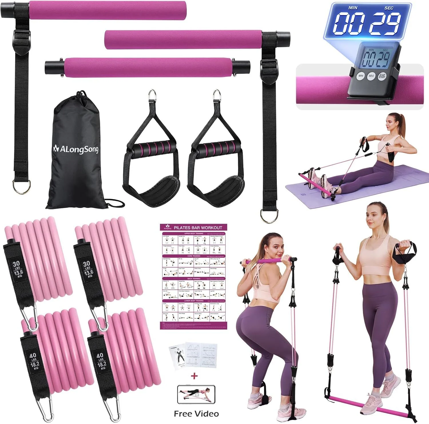 Transform Your Home Workout: AReview of the ALongSong Pilates Reformer Bar Set
